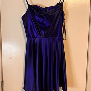 Blue satin dress